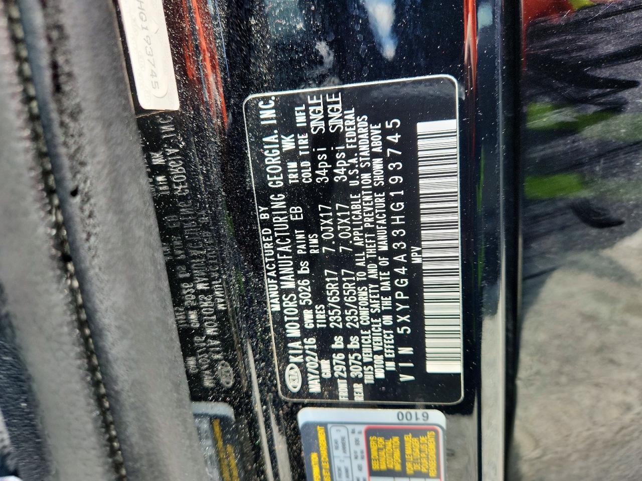 2017 KIA SORENTO