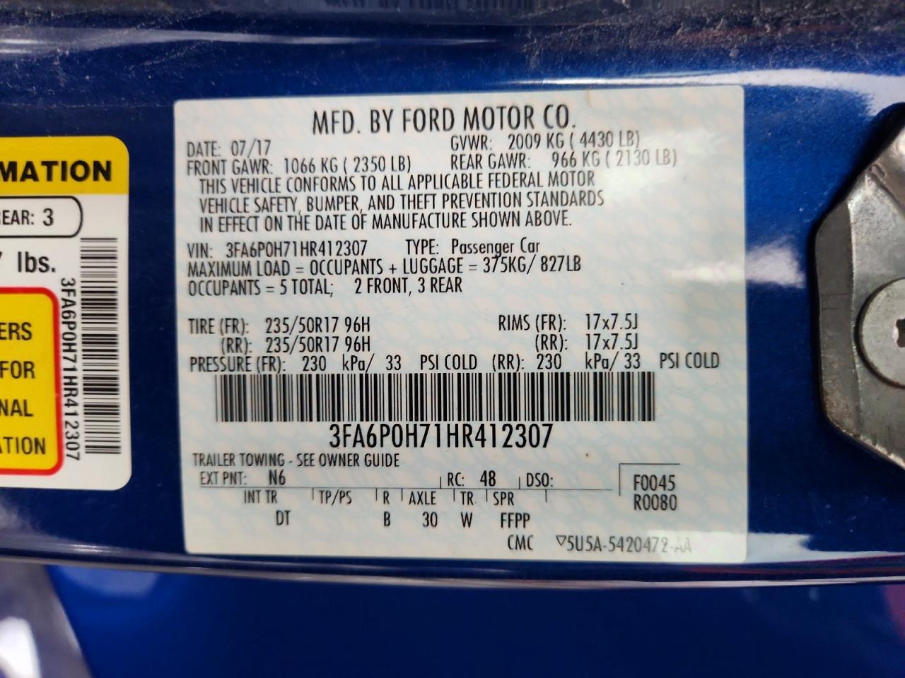 2017 FORD FUSION