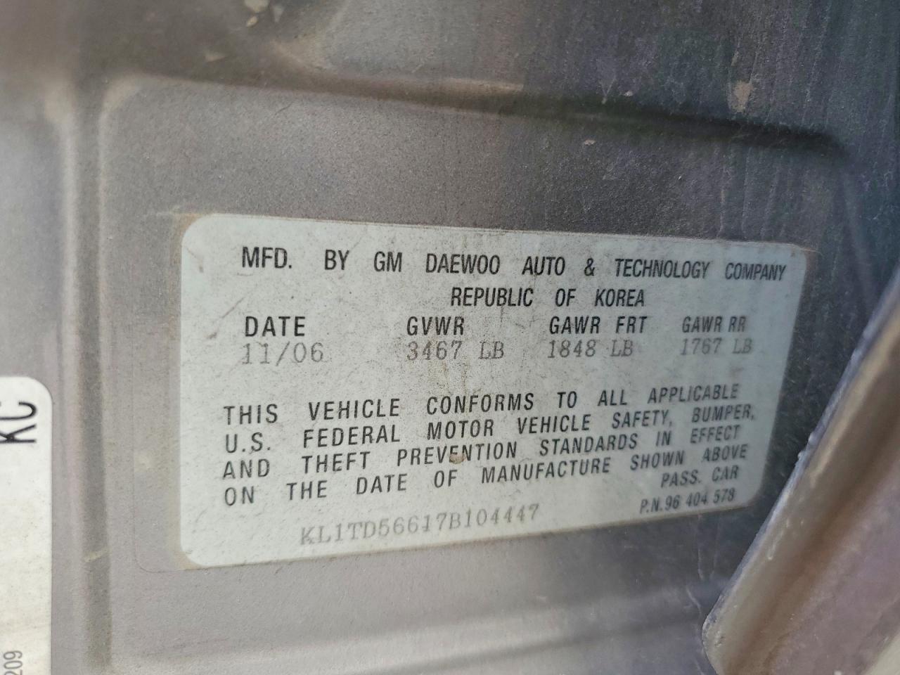 2007 CHEVROLET Aveo