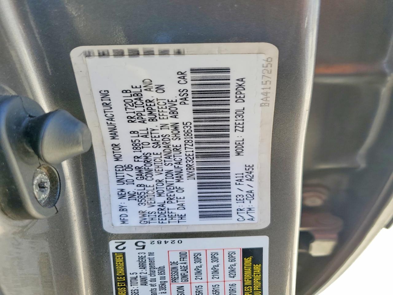 2007 TOYOTA COROLLA