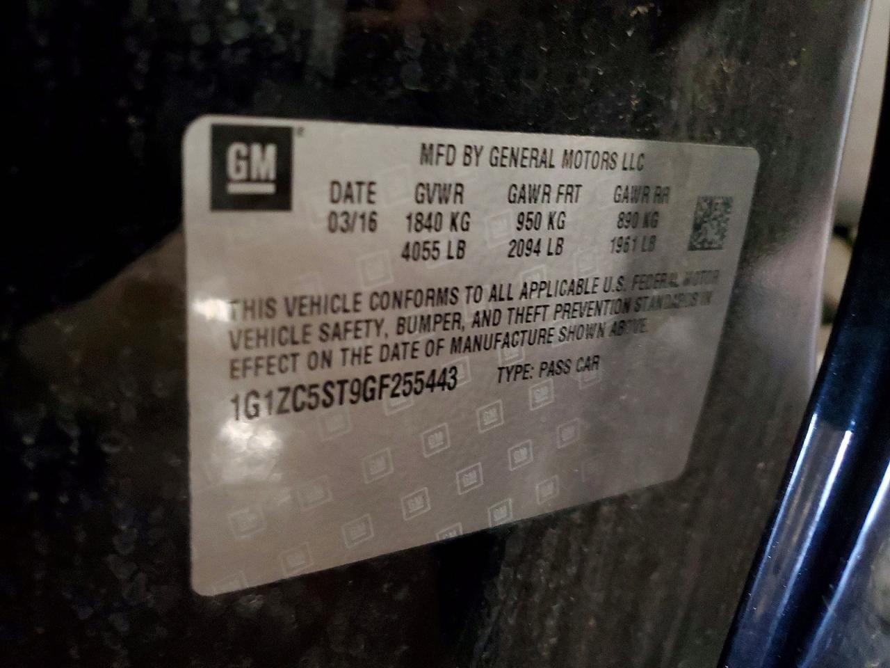 2016 CHEVROLET MALIBU