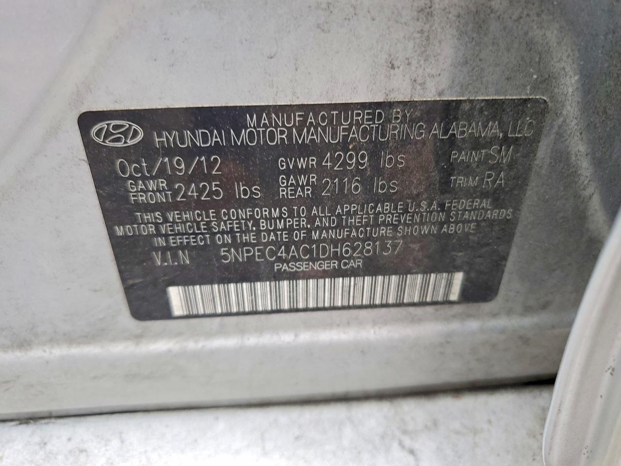 2013 HYUNDAI SONATA