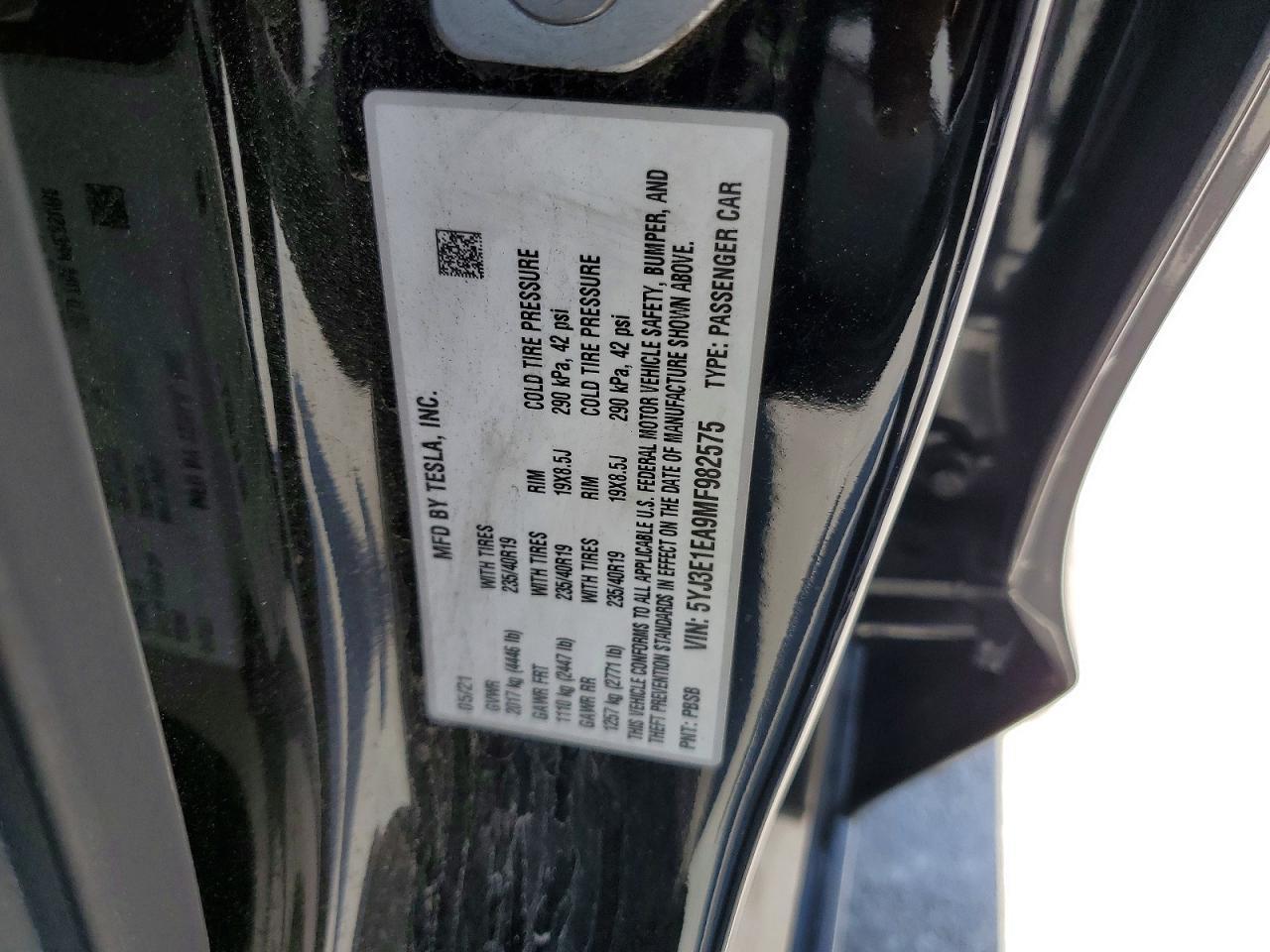 2021 TESLA MODEL 3