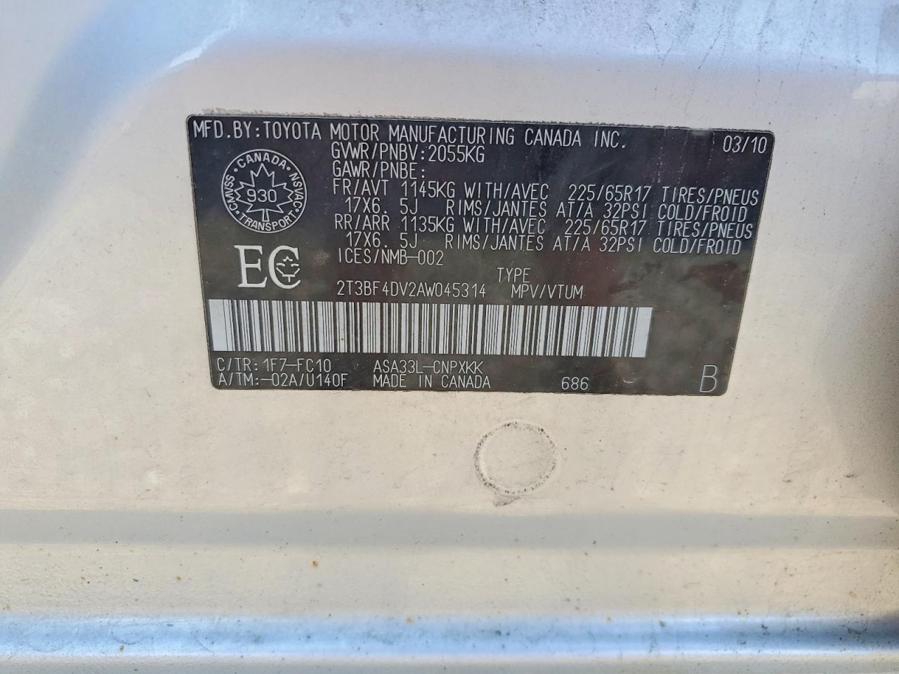 2010 TOYOTA RAV4