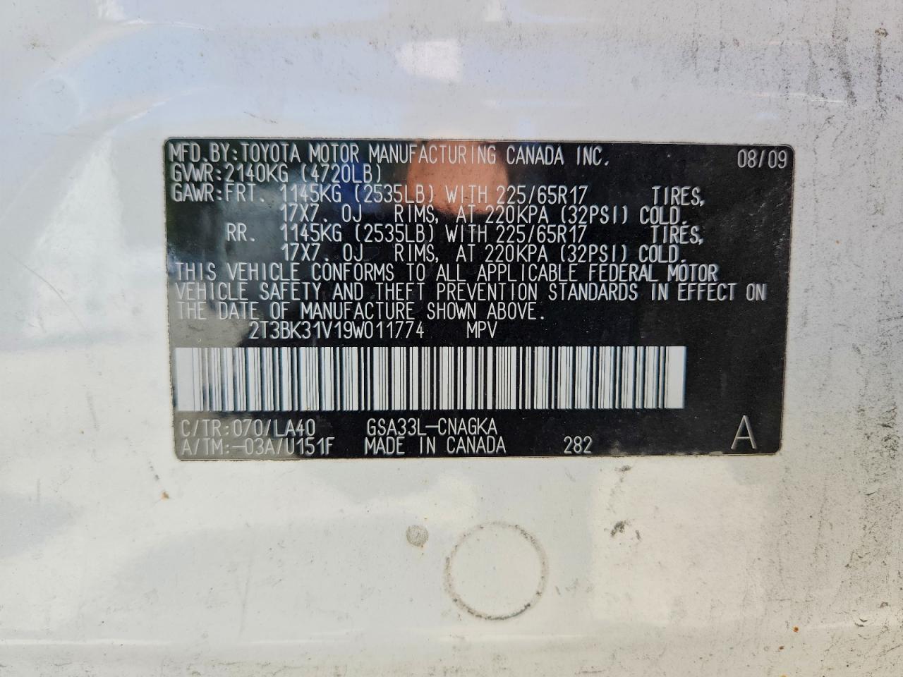 2009 TOYOTA RAV4