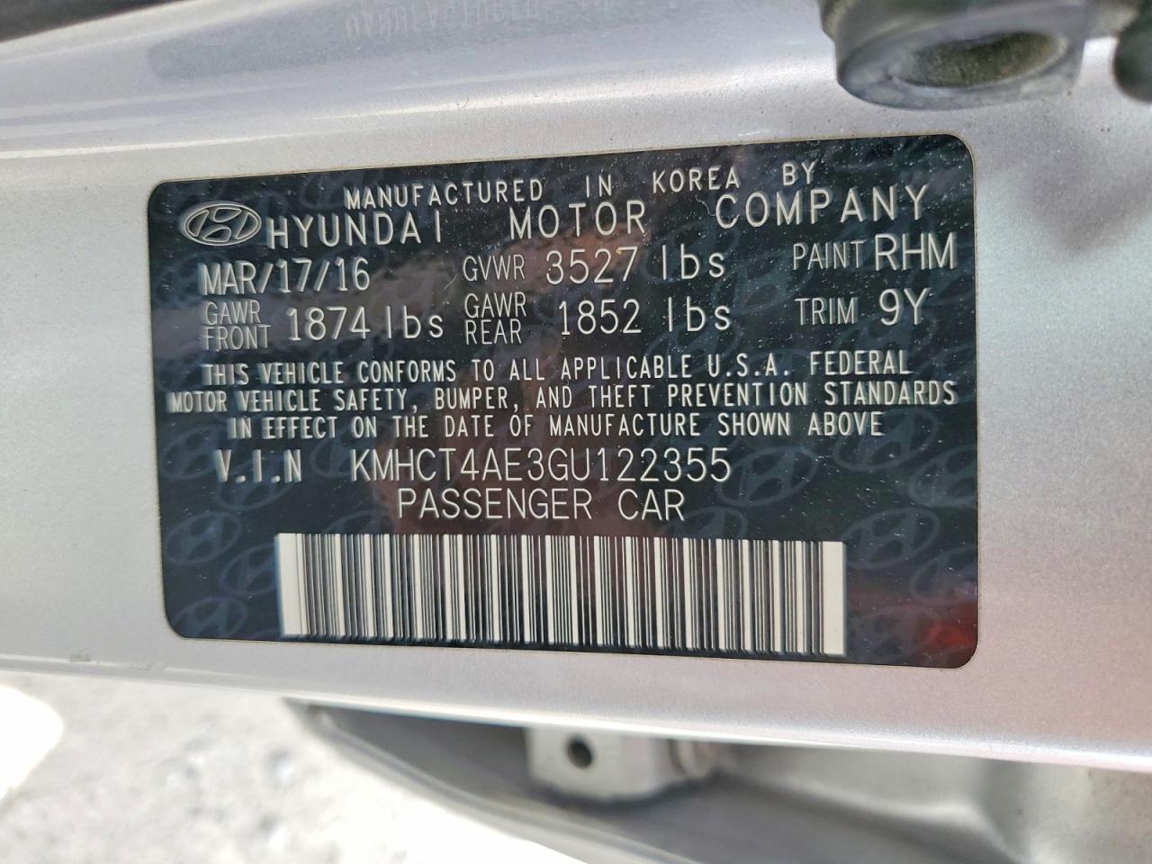 2016 HYUNDAI ACCENT