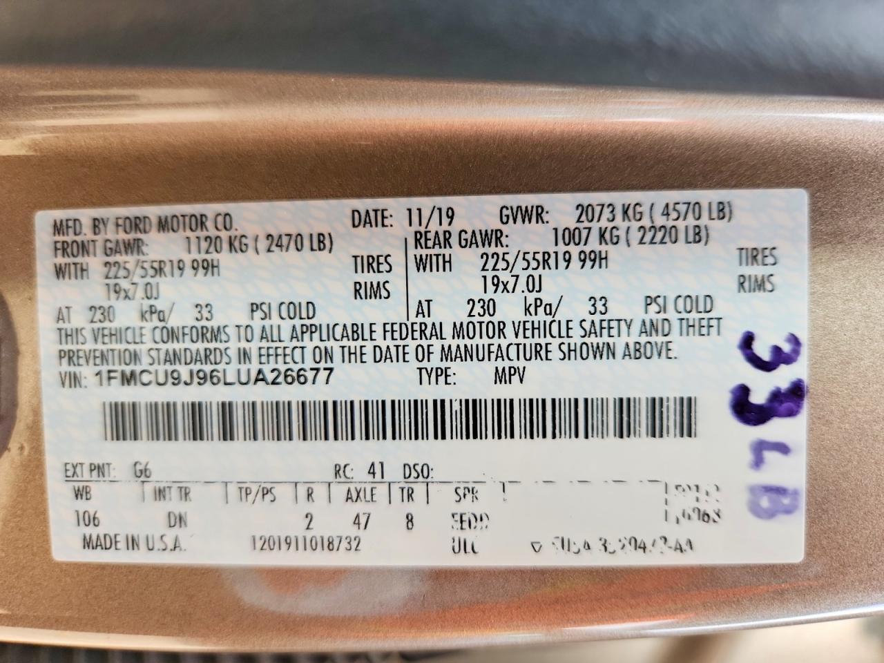 2020 FORD ESCAPE