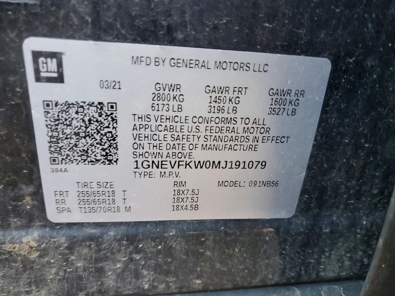 2021 CHEVROLET TRAVERSE