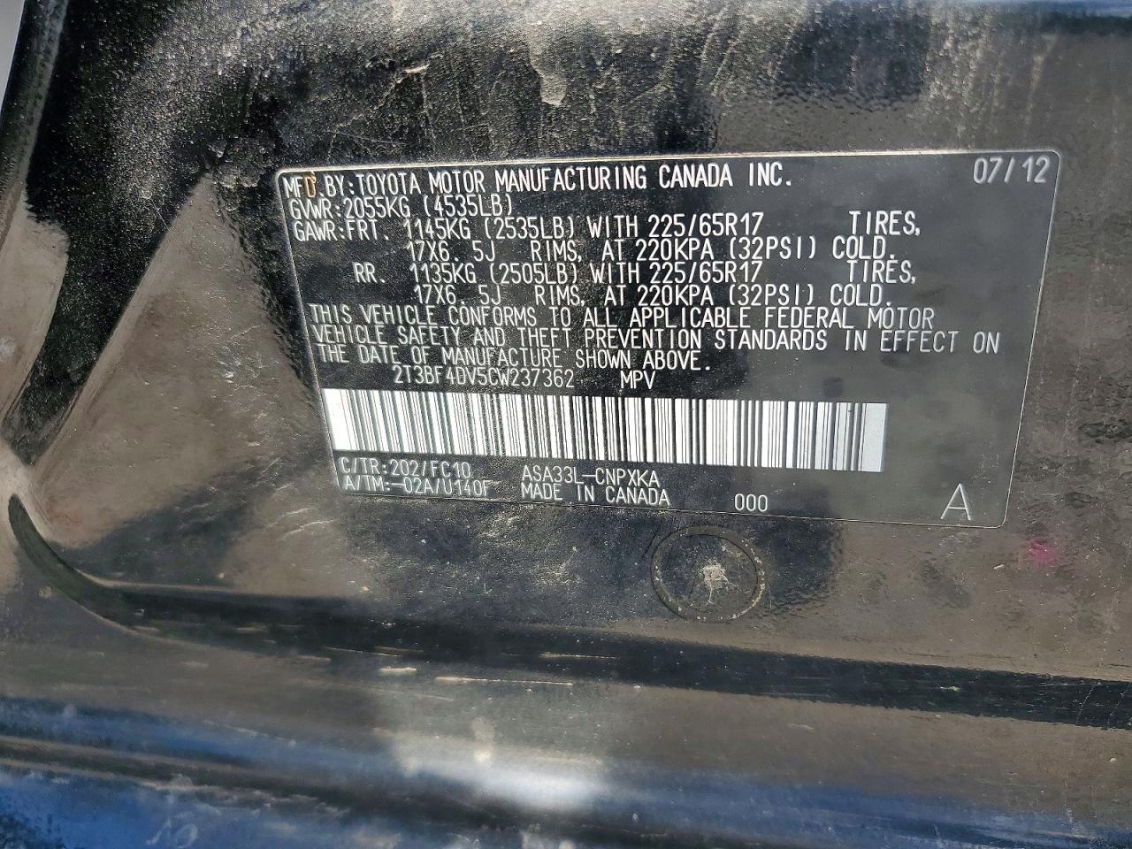 2012 TOYOTA RAV4