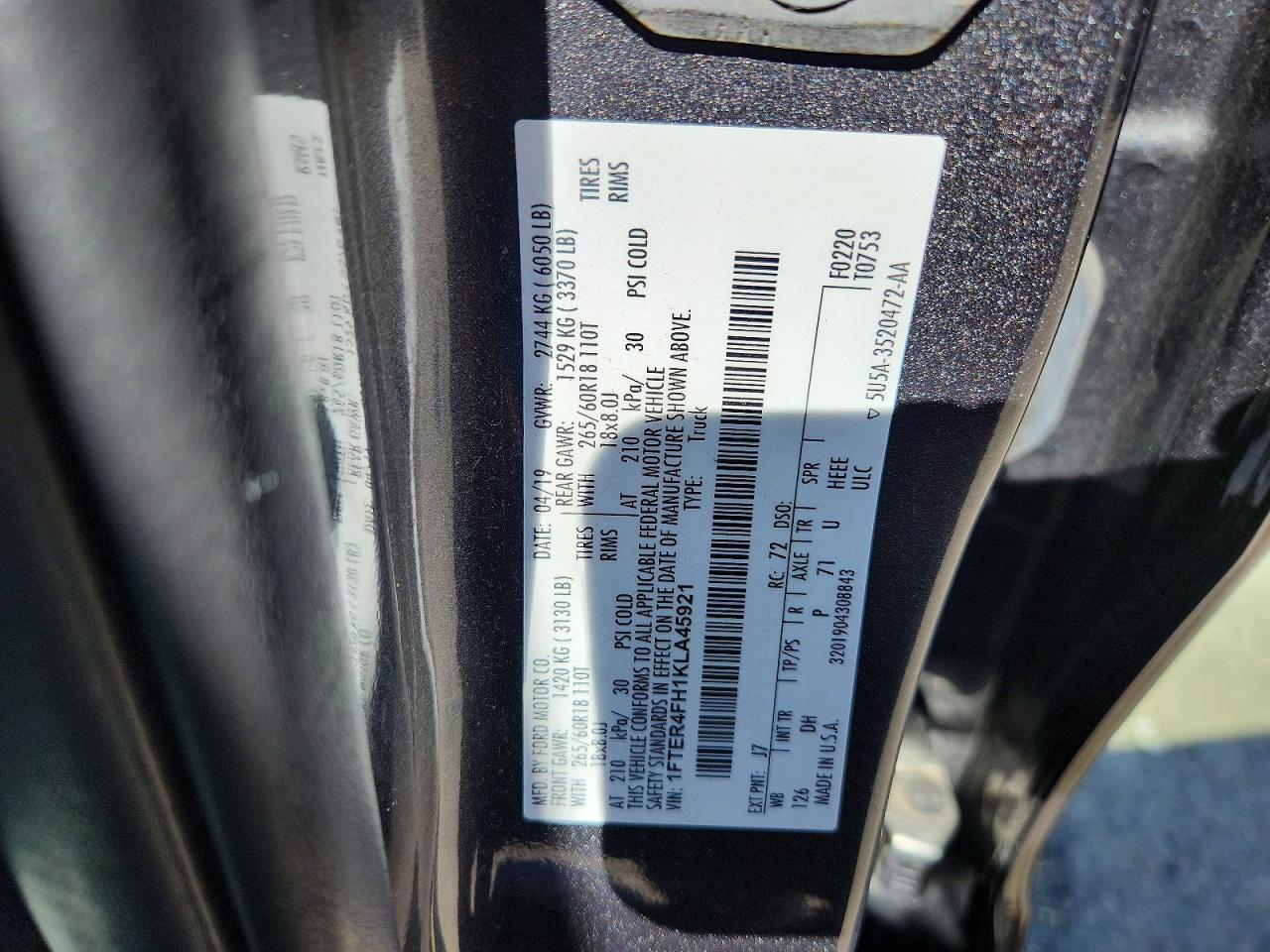 2019 FORD RANGER