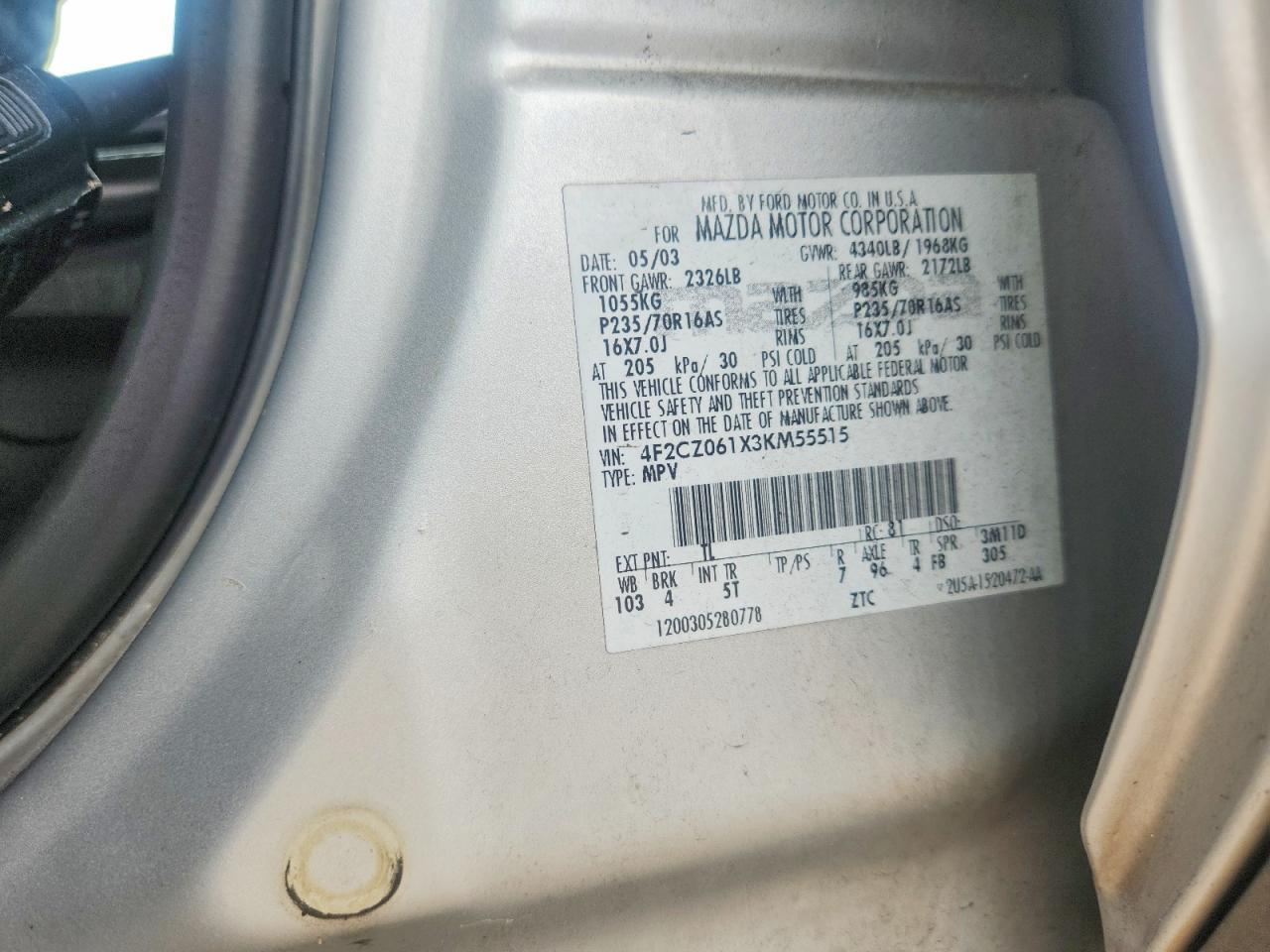 2003 MAZDA Tribute
