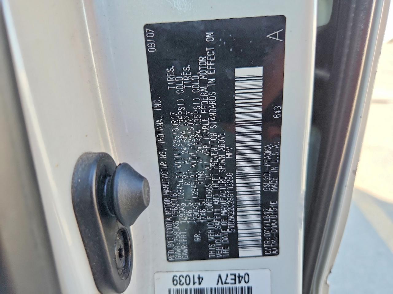 2008 TOYOTA SIENNA