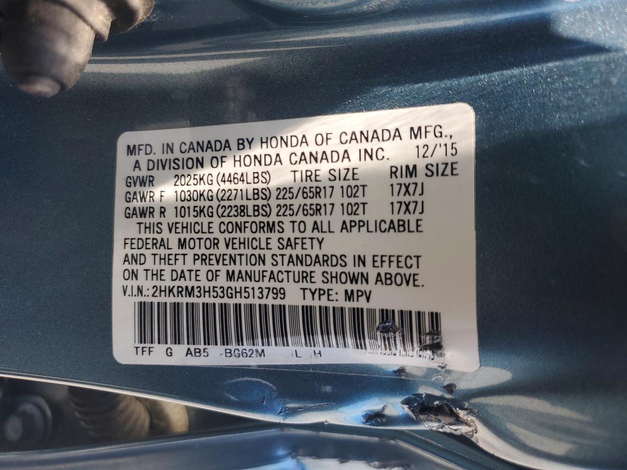 2016 HONDA CR-V