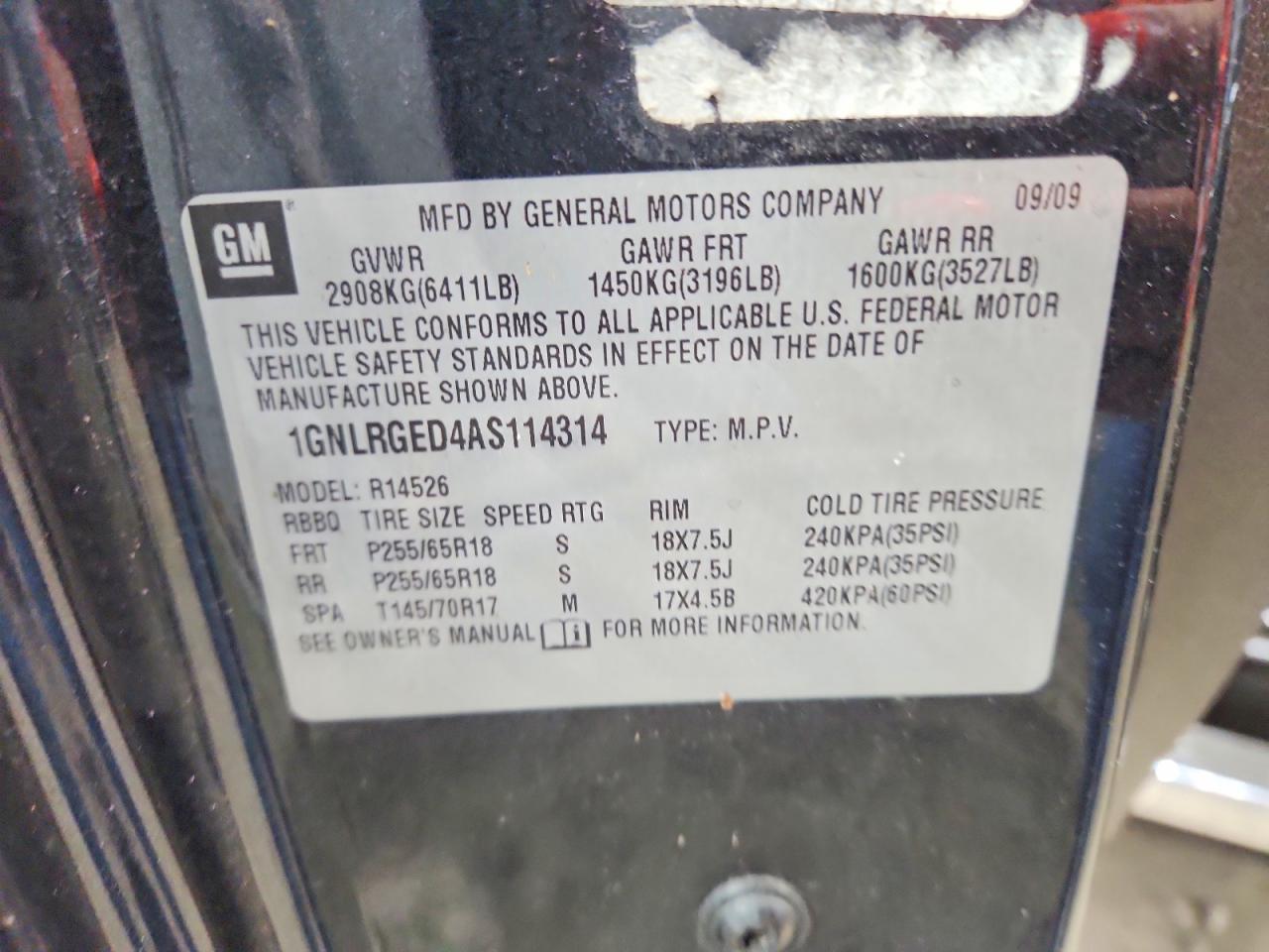 2010 CHEVROLET TRAVERSE