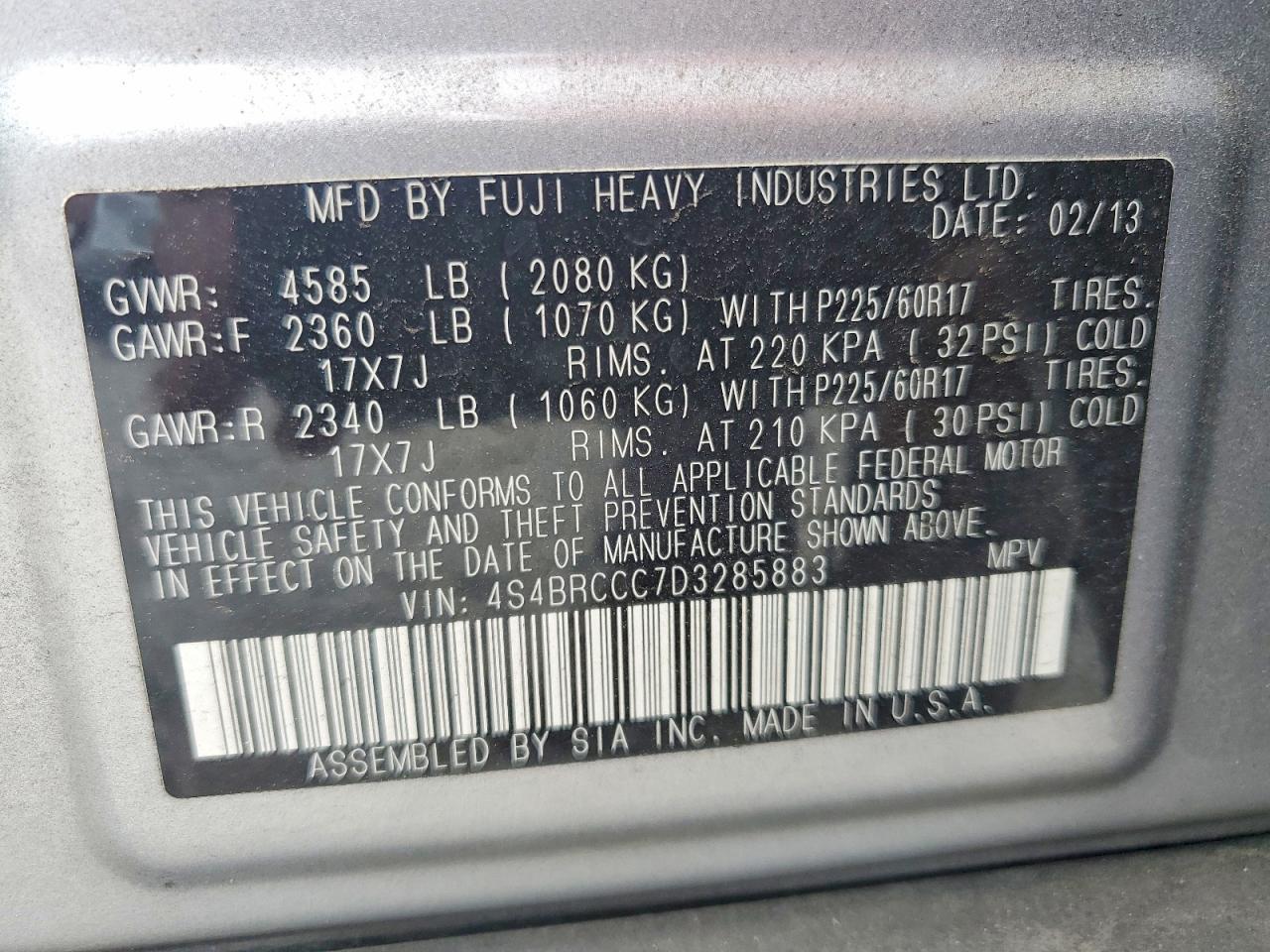 2013 SUBARU Outback