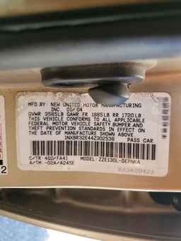 2004 TOYOTA COROLLA