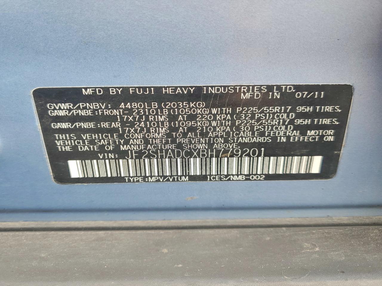 2011 SUBARU FORESTER