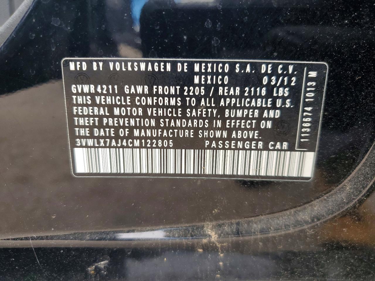 2012 VOLKSWAGEN JETTA
