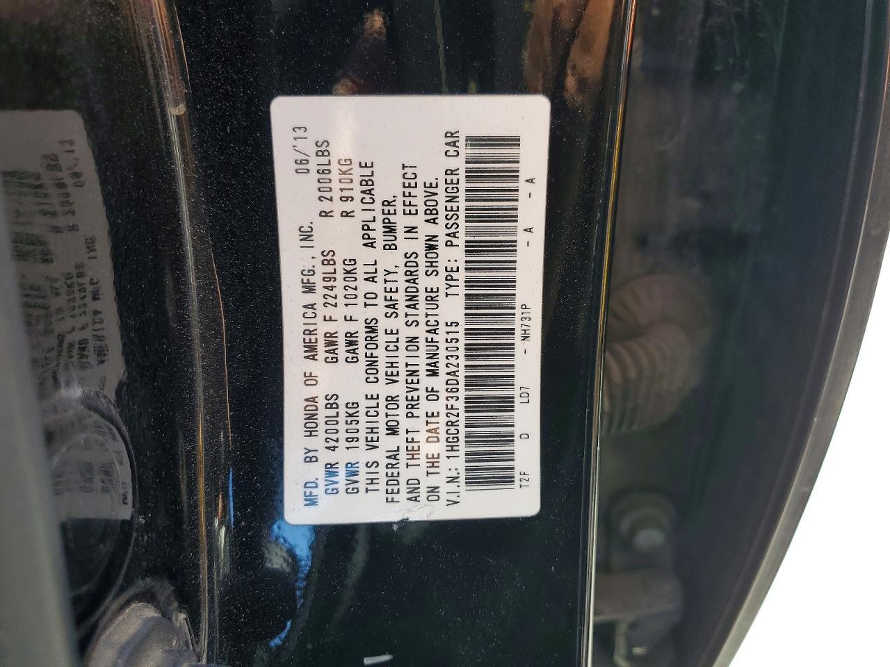 2013 HONDA ACCORD