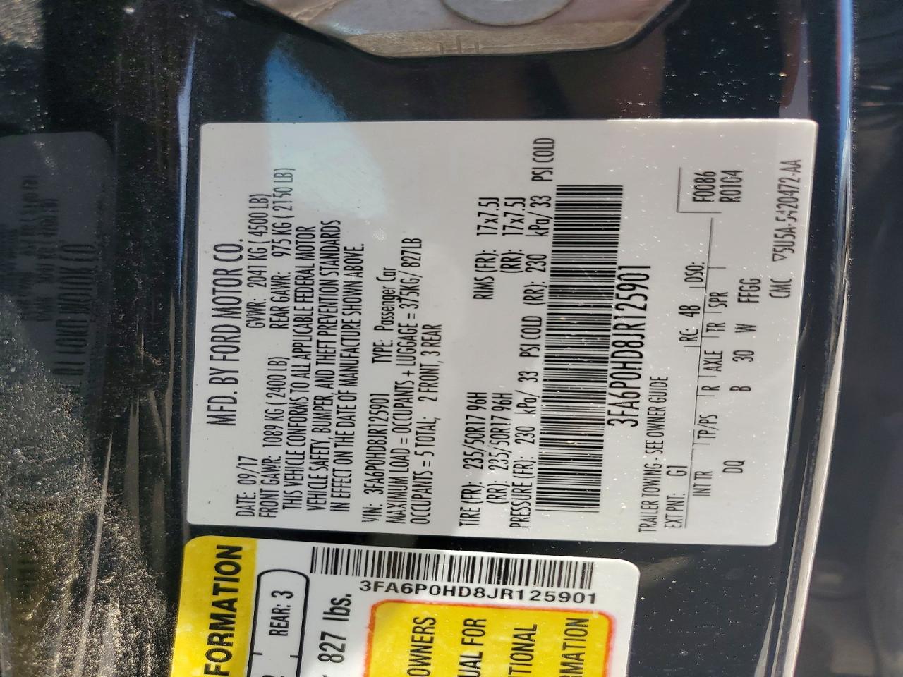 2018 FORD FUSION