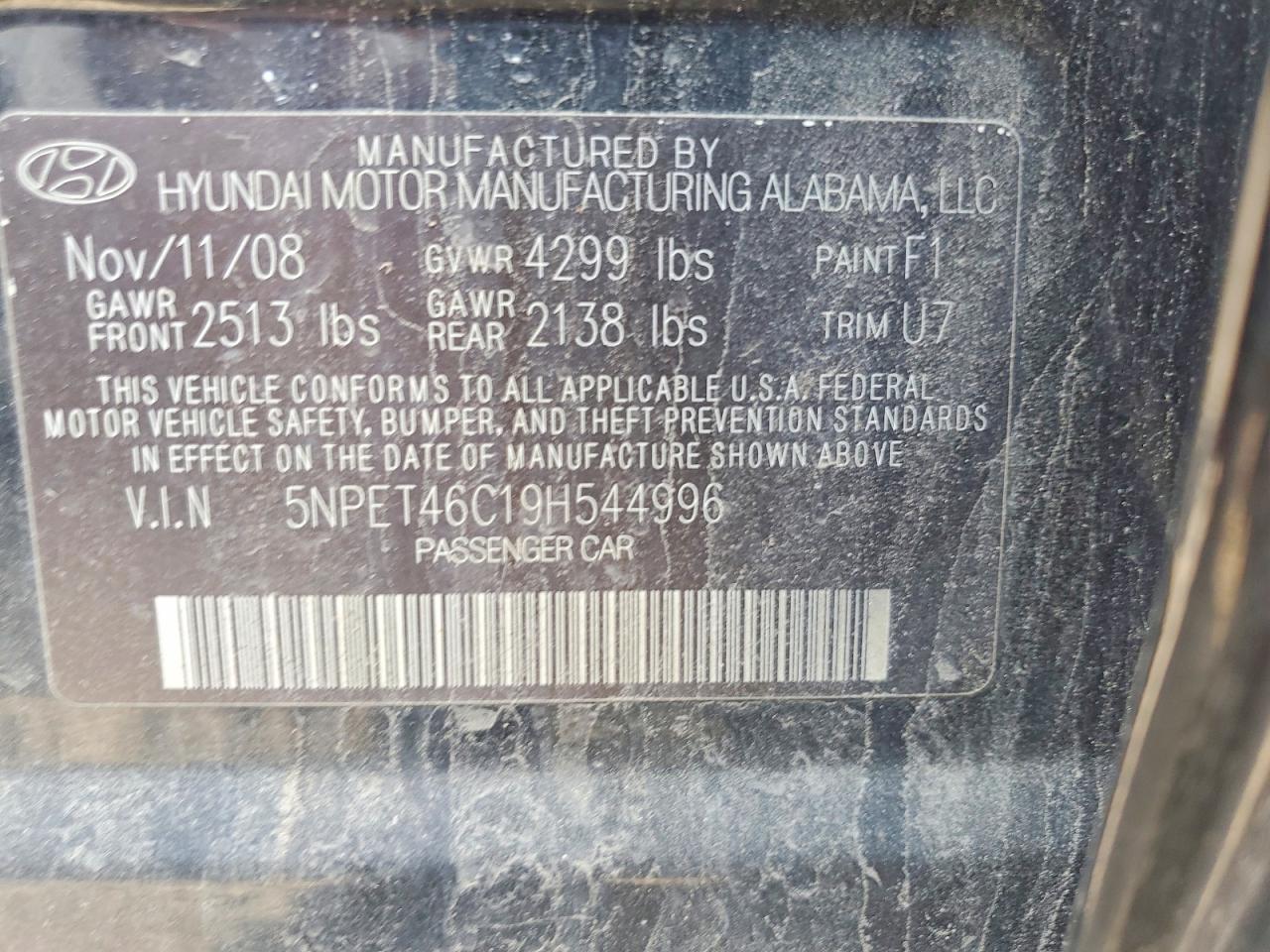 2009 HYUNDAI SONATA