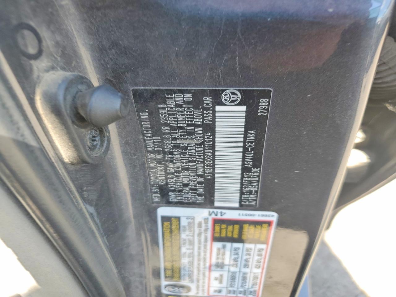 2010 TOYOTA CAMRY