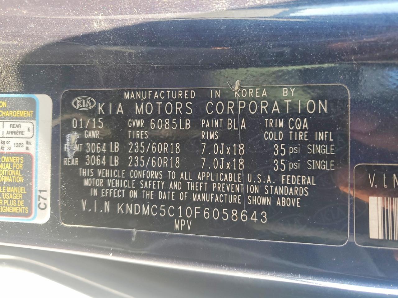2015 KIA SEDONA