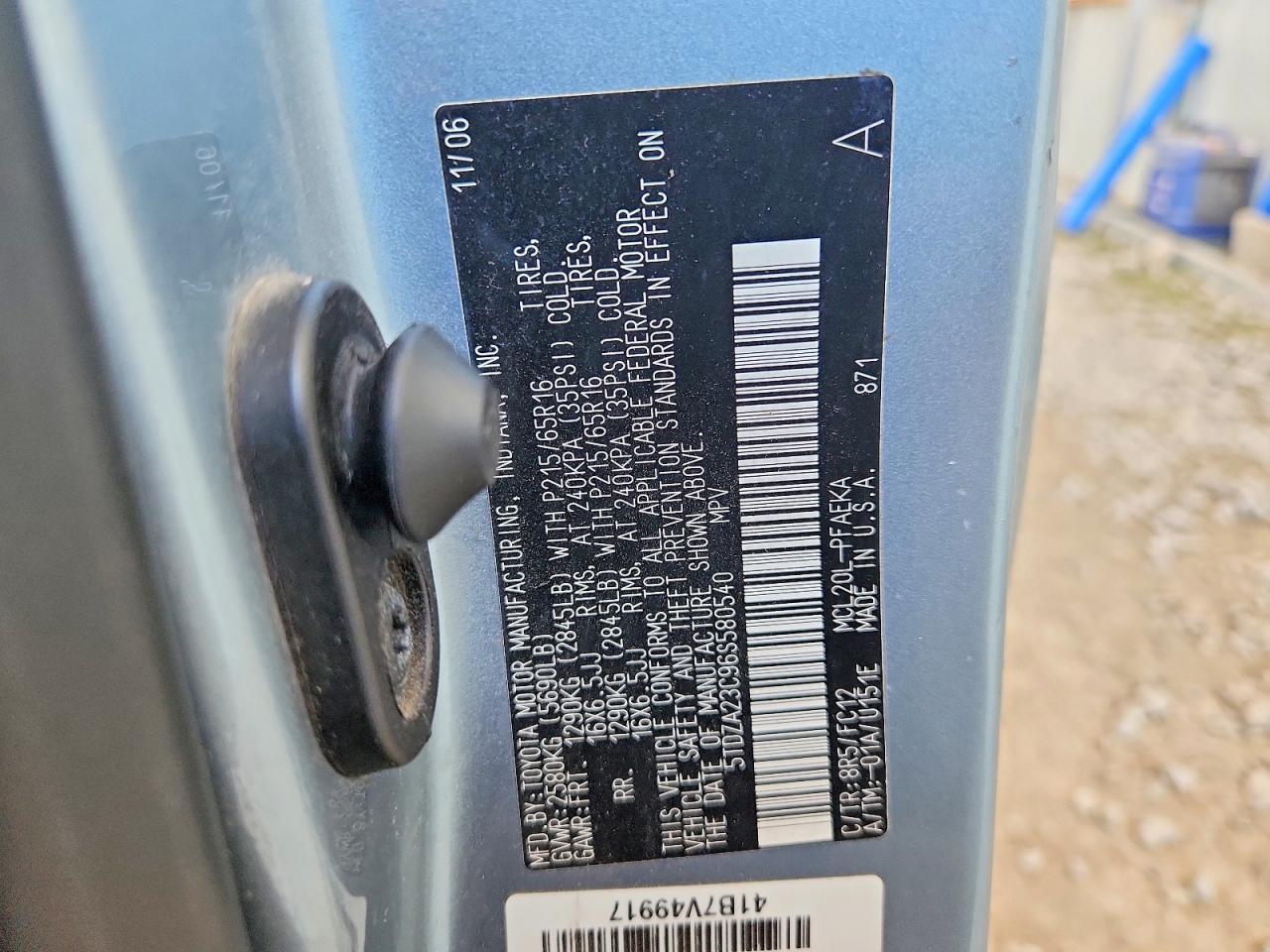 2006 TOYOTA SIENNA