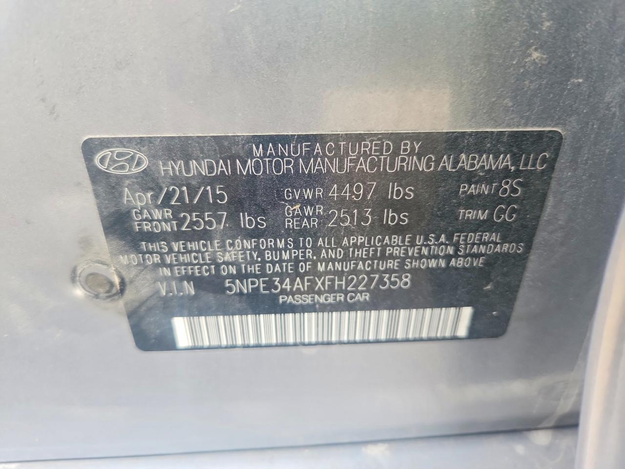 2015 HYUNDAI SONATA