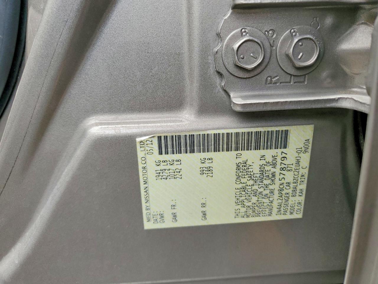 2012 NISSAN ALTIMA
