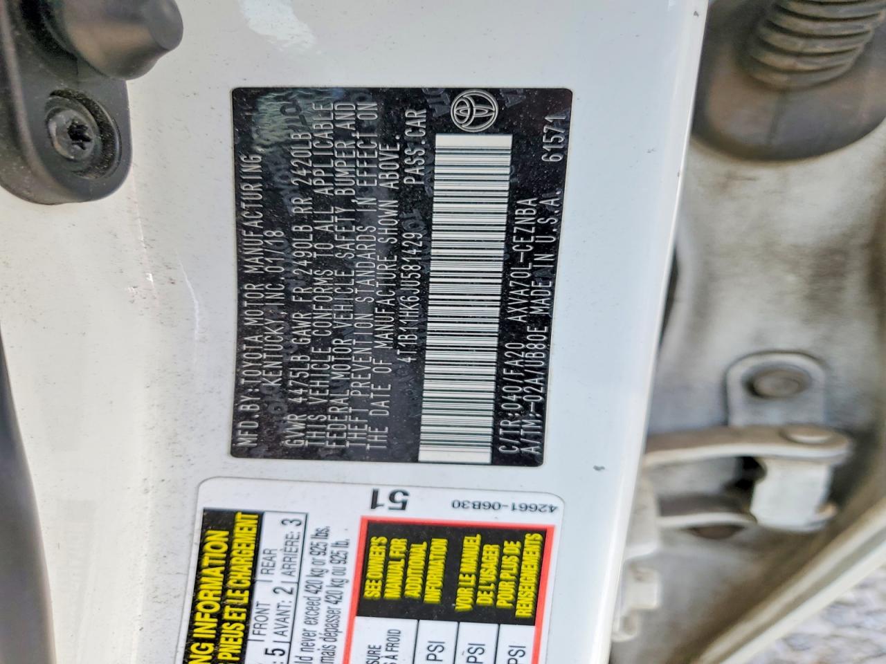 2018 TOYOTA CAMRY