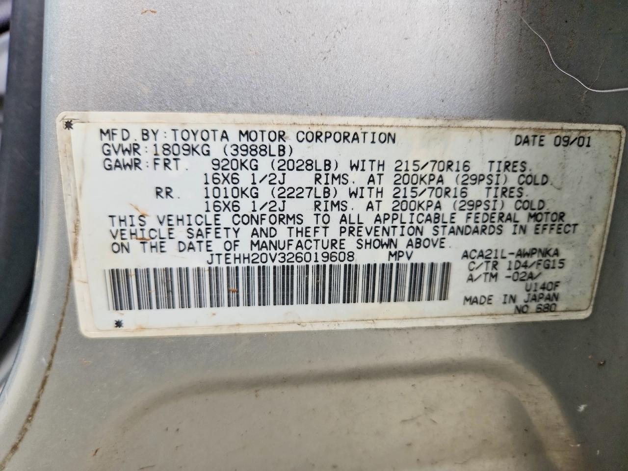 2002 TOYOTA RAV4