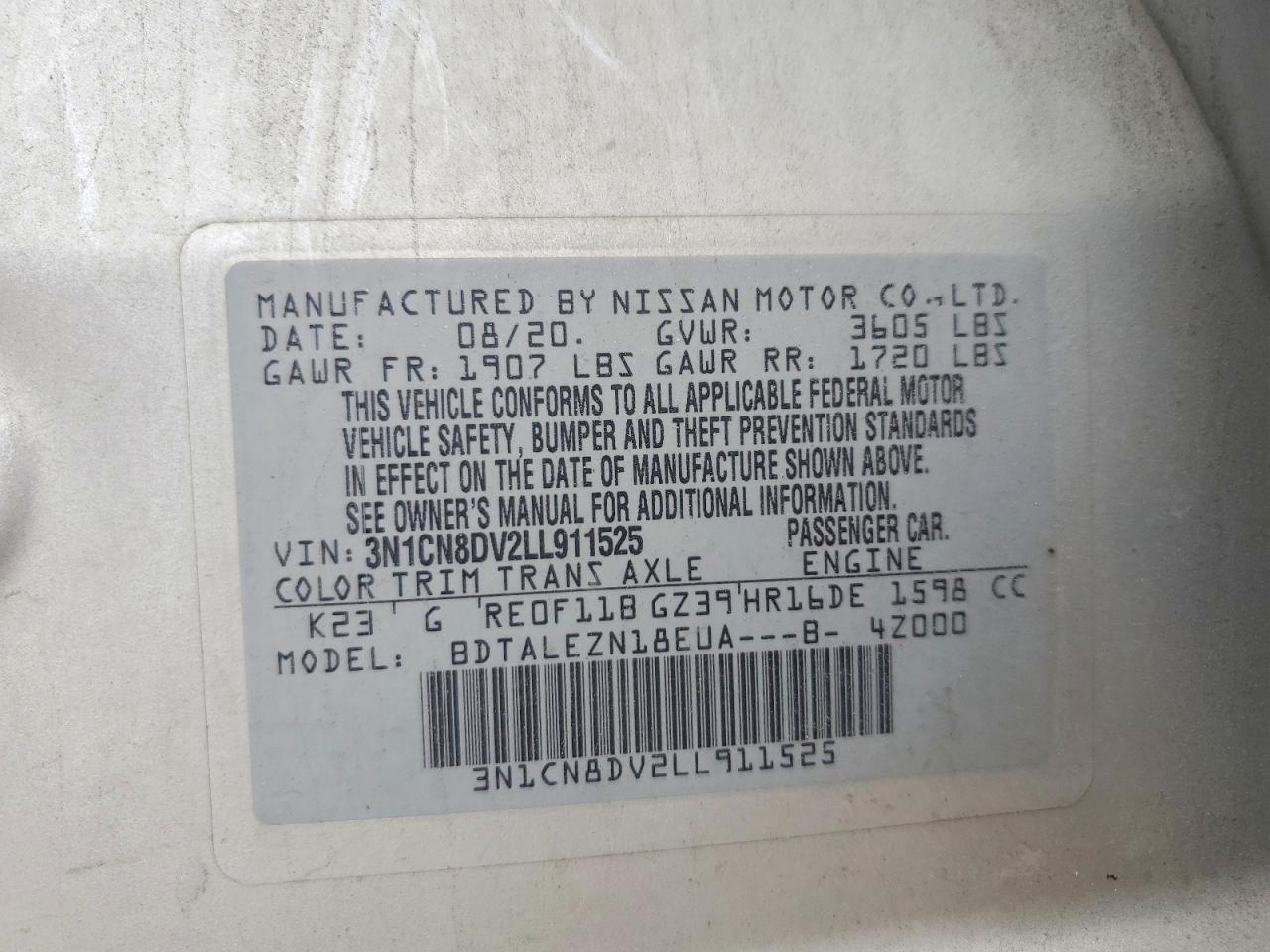 2020 NISSAN VERSA
