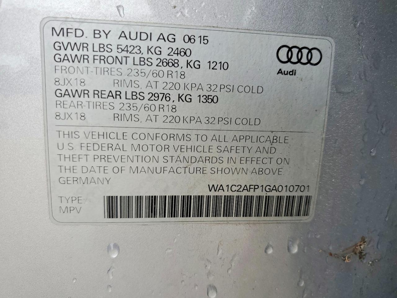 2016 AUDI Q5
