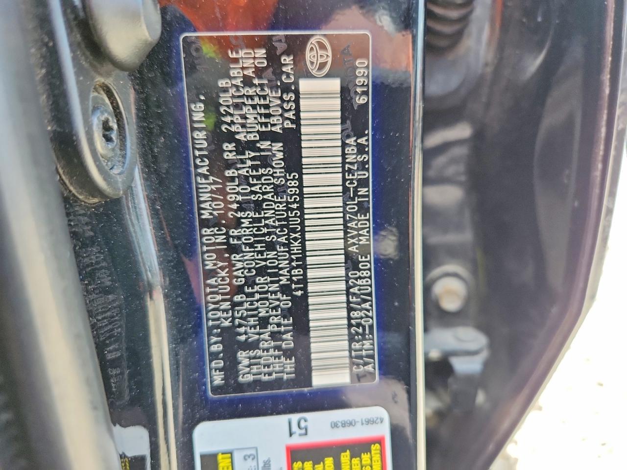 2018 TOYOTA CAMRY