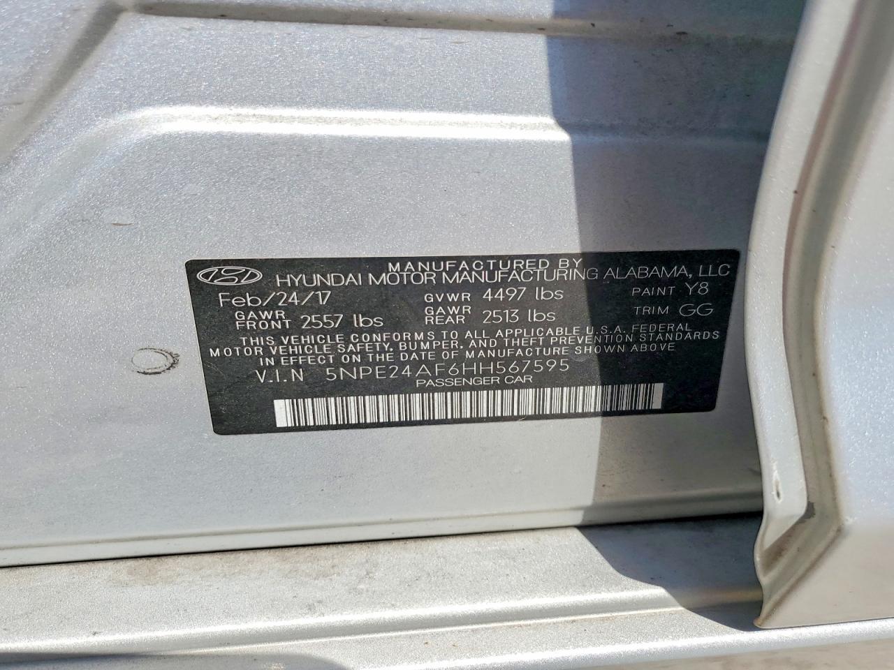 2017 HYUNDAI SONATA