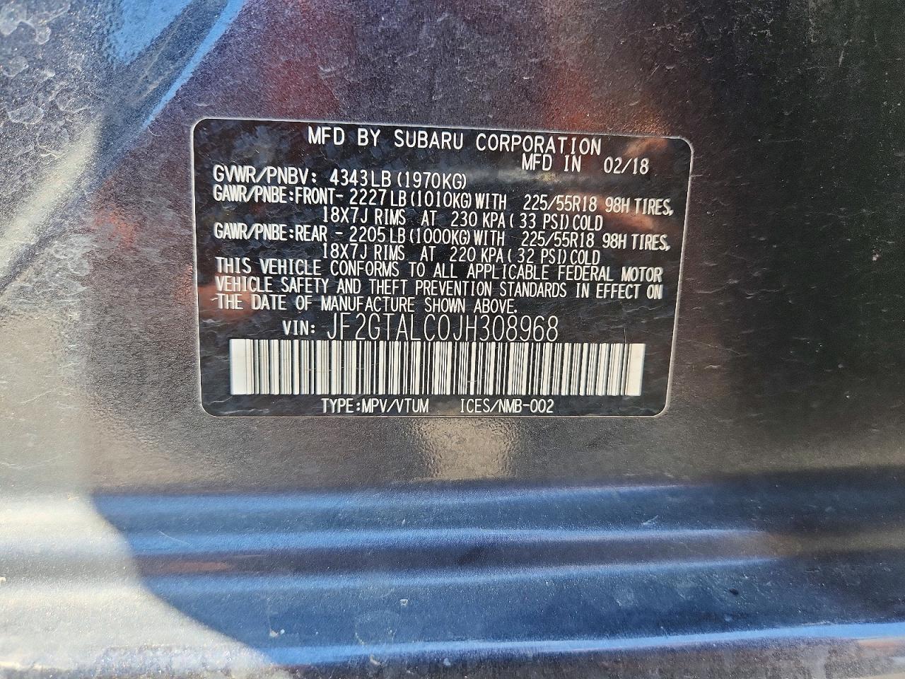 2018 SUBARU Crosstrek