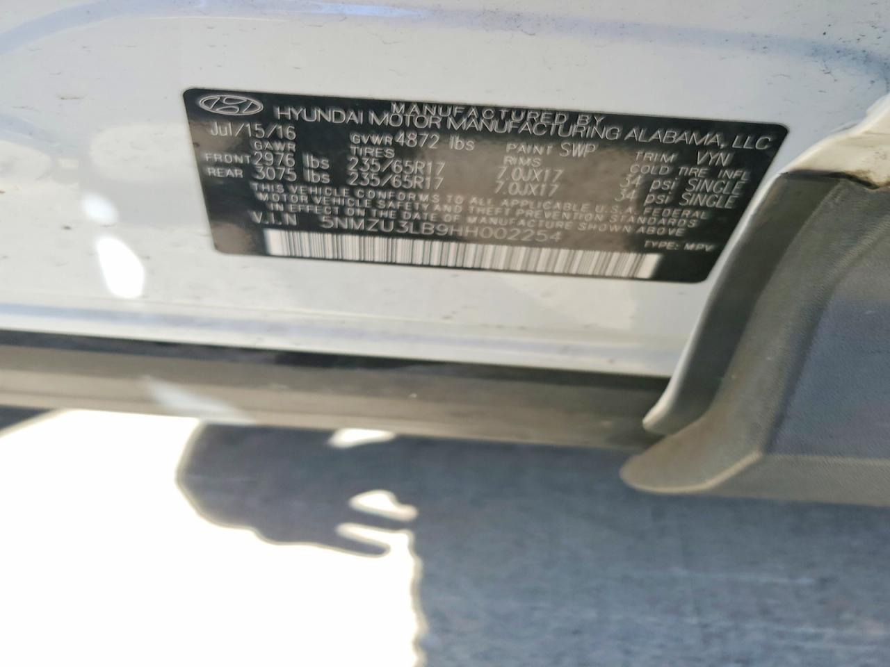 2017 HYUNDAI SANTA FE
