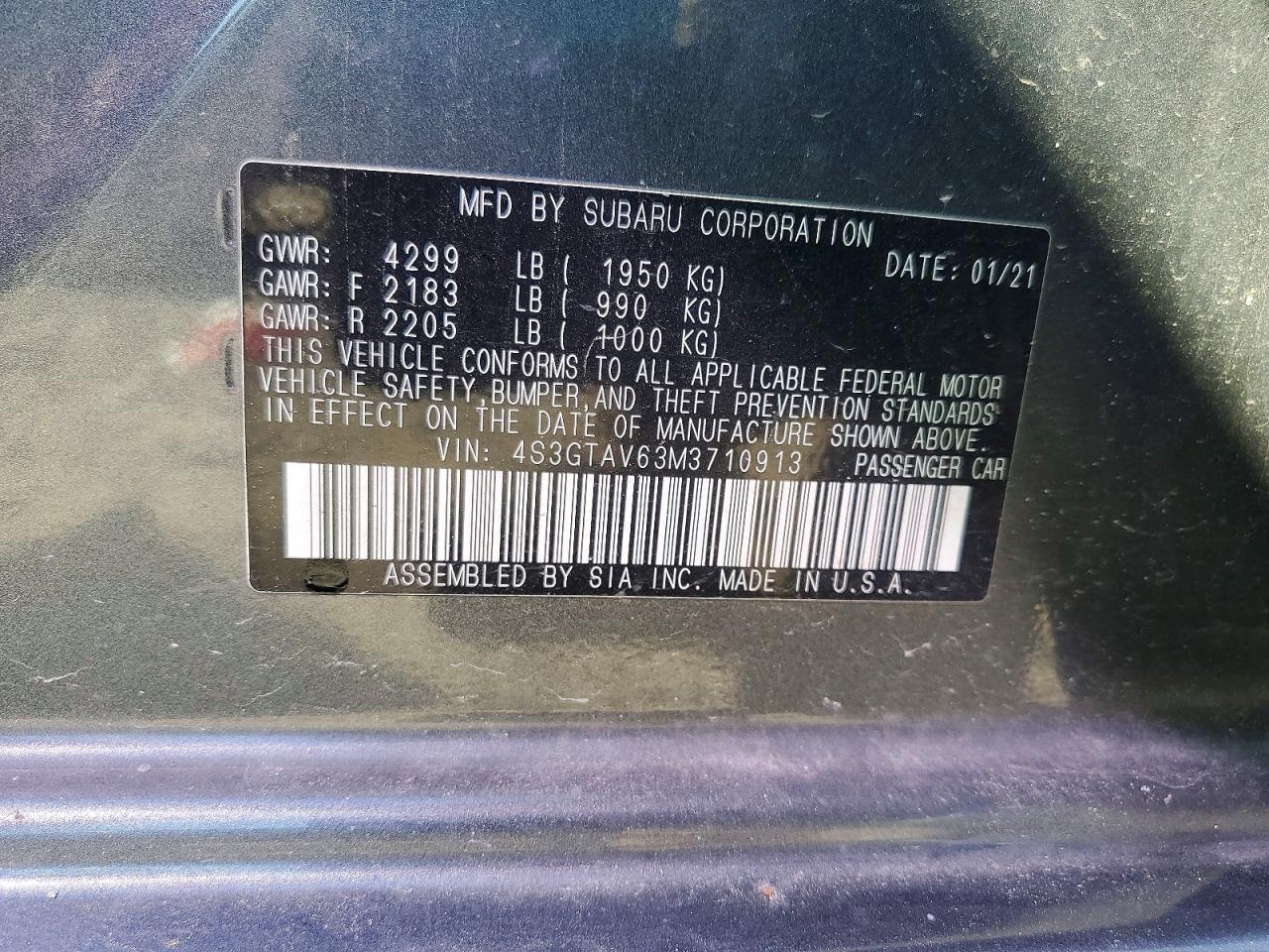2021 SUBARU IMPREZA