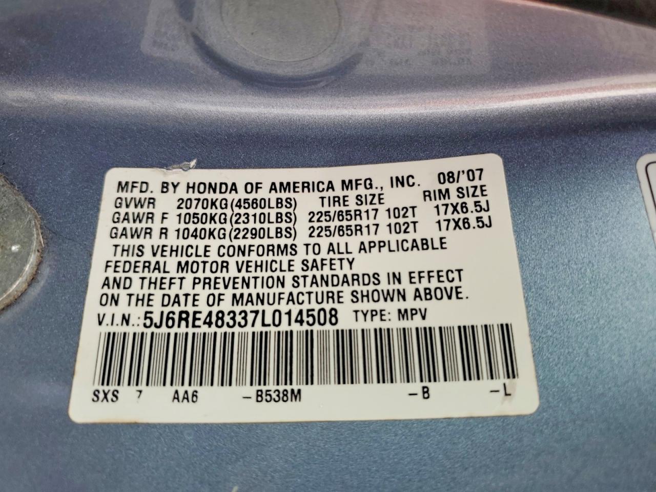 2007 HONDA CR-V