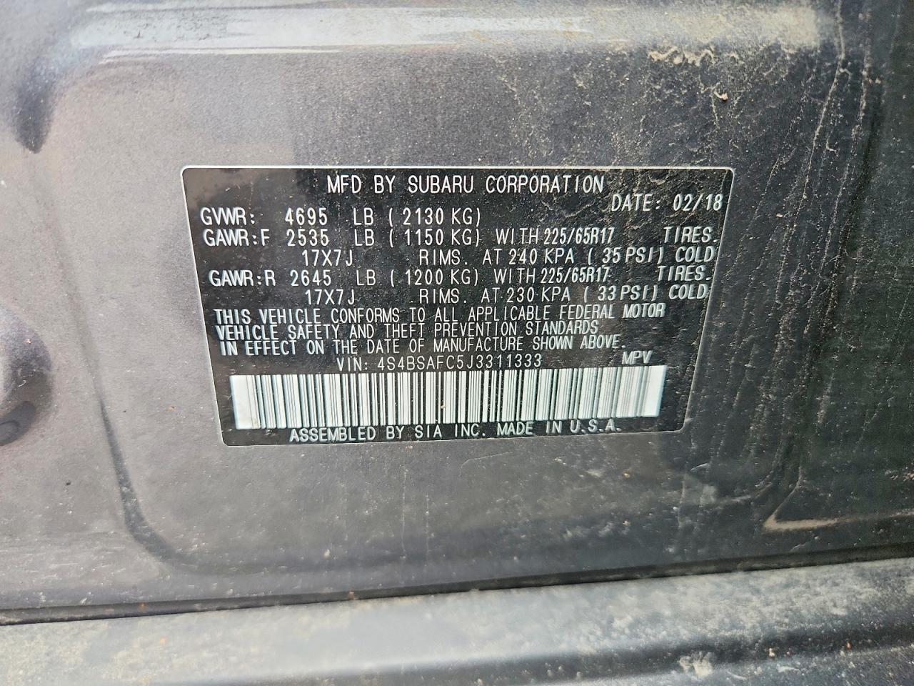 2018 SUBARU Outback