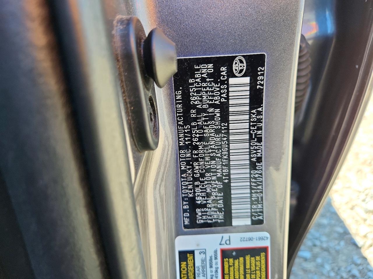 2016 TOYOTA CAMRY