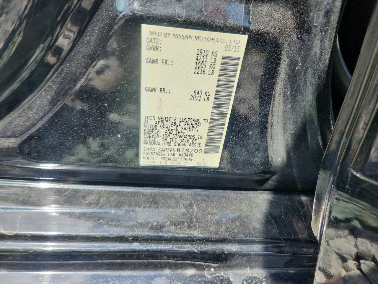 2015 NISSAN ALTIMA