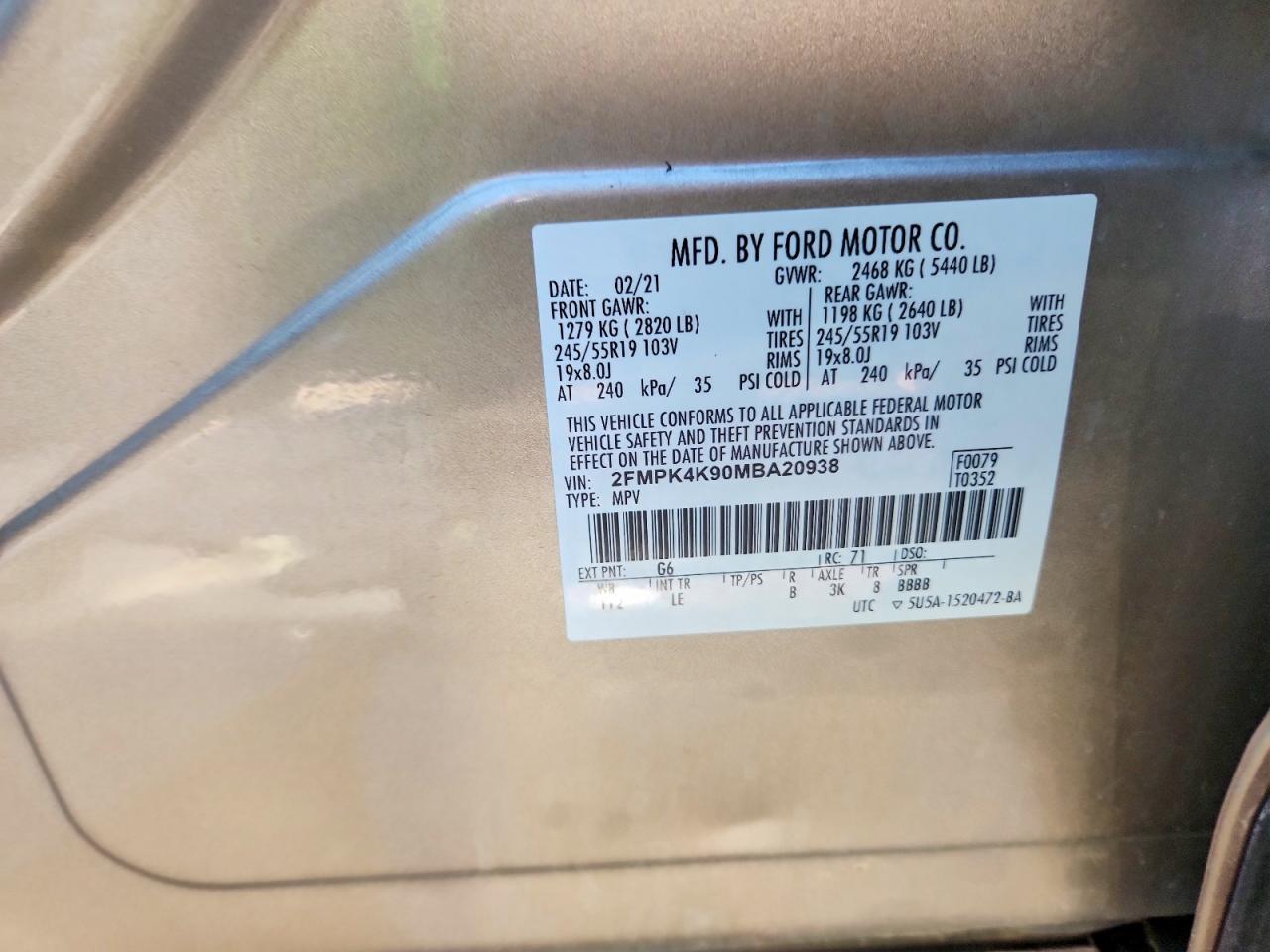 2021 FORD EDGE