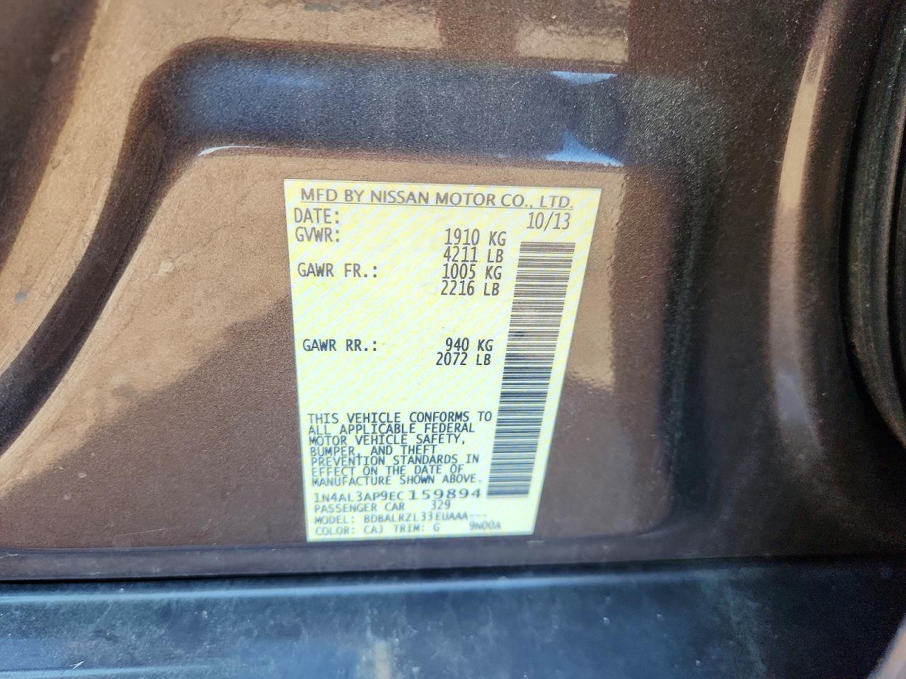 2014 NISSAN ALTIMA