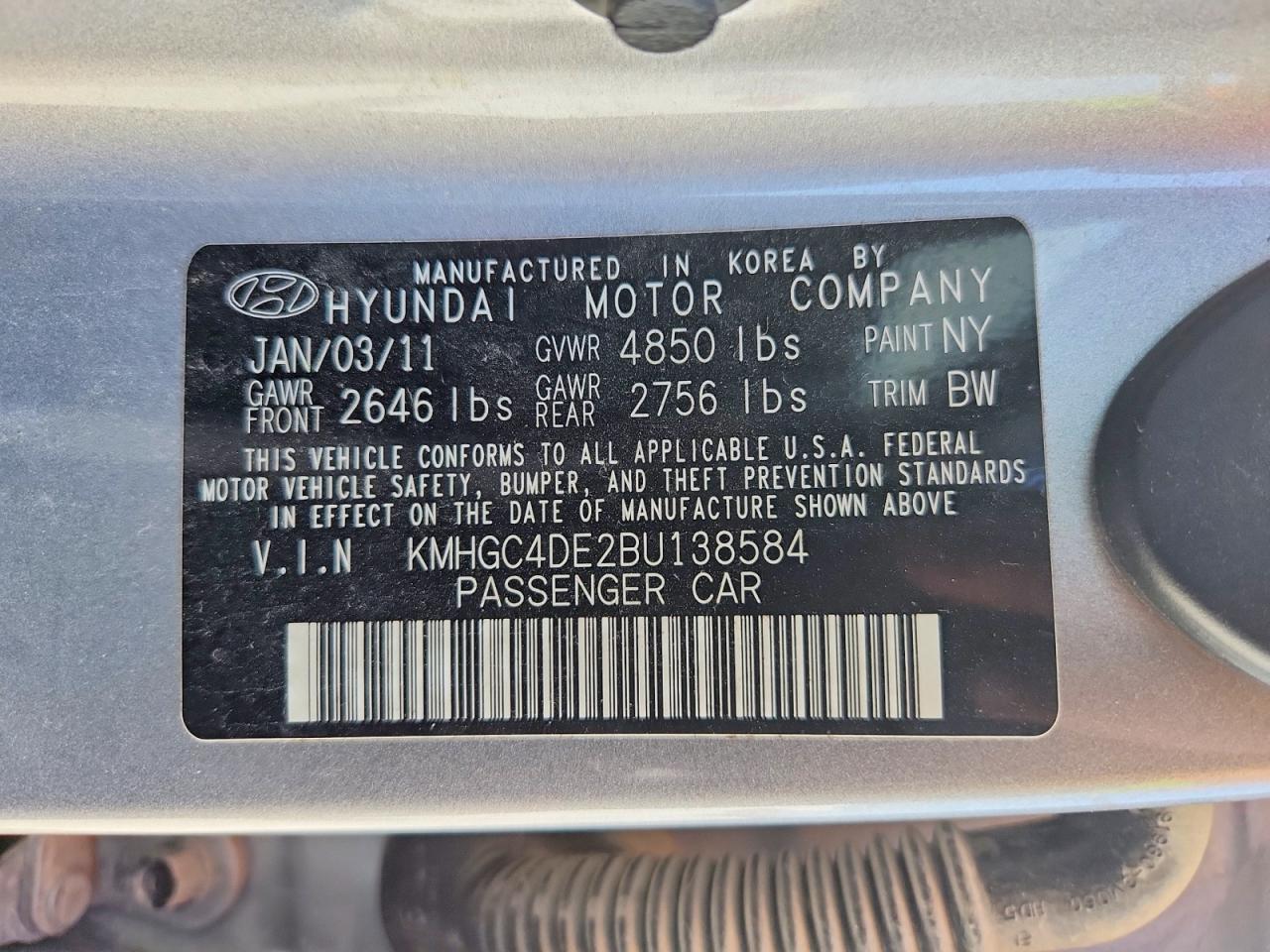 2011 HYUNDAI GENESIS