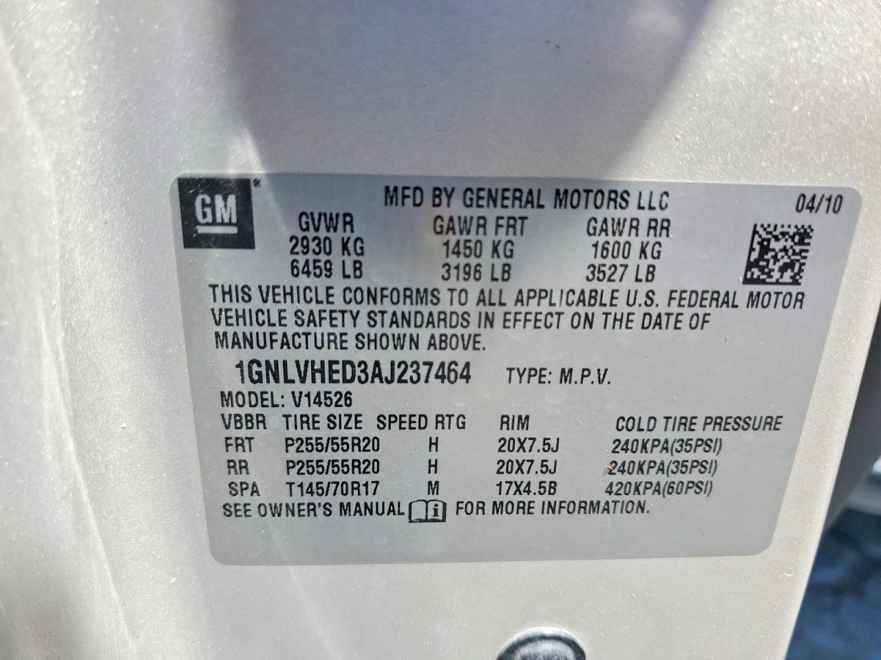2010 CHEVROLET TRAVERSE