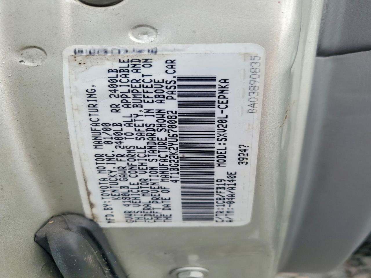 2000 TOYOTA CAMRY