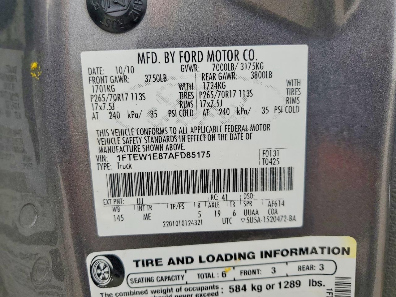 2010 FORD F-150 Lightning