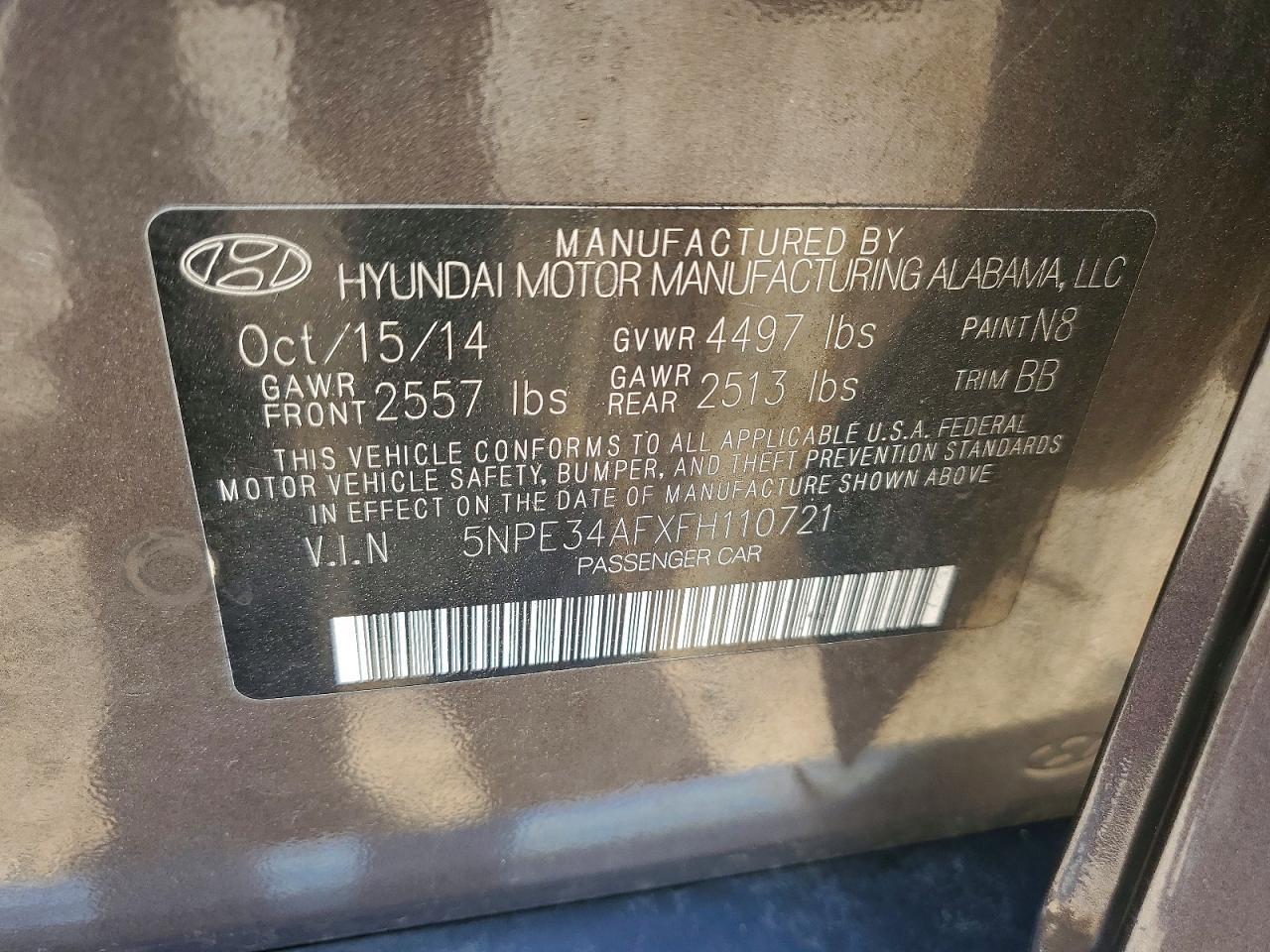 2015 HYUNDAI SONATA